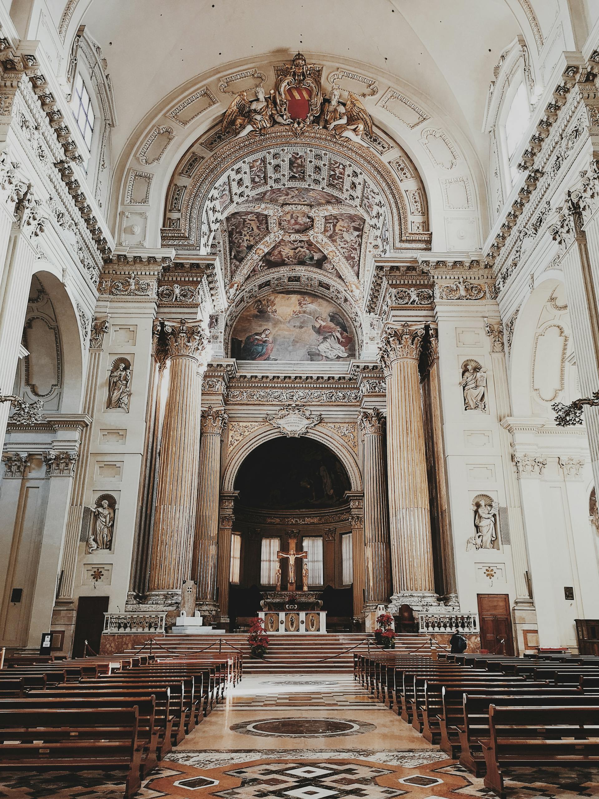 Explore the grandeur of Bologna Cathedral's interior architecture and ornate decorations.